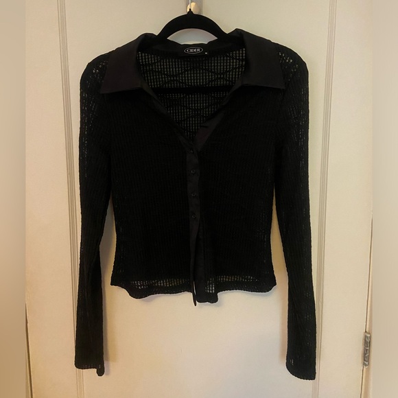 SOLD Cider long sleeve sheer top - Picture 3 of 4
